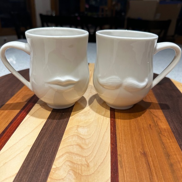 Jonathan Adler Other - Mr. & Mrs. Muse Mug Set By Jonathan Adler, White Porcelain Reversible De…